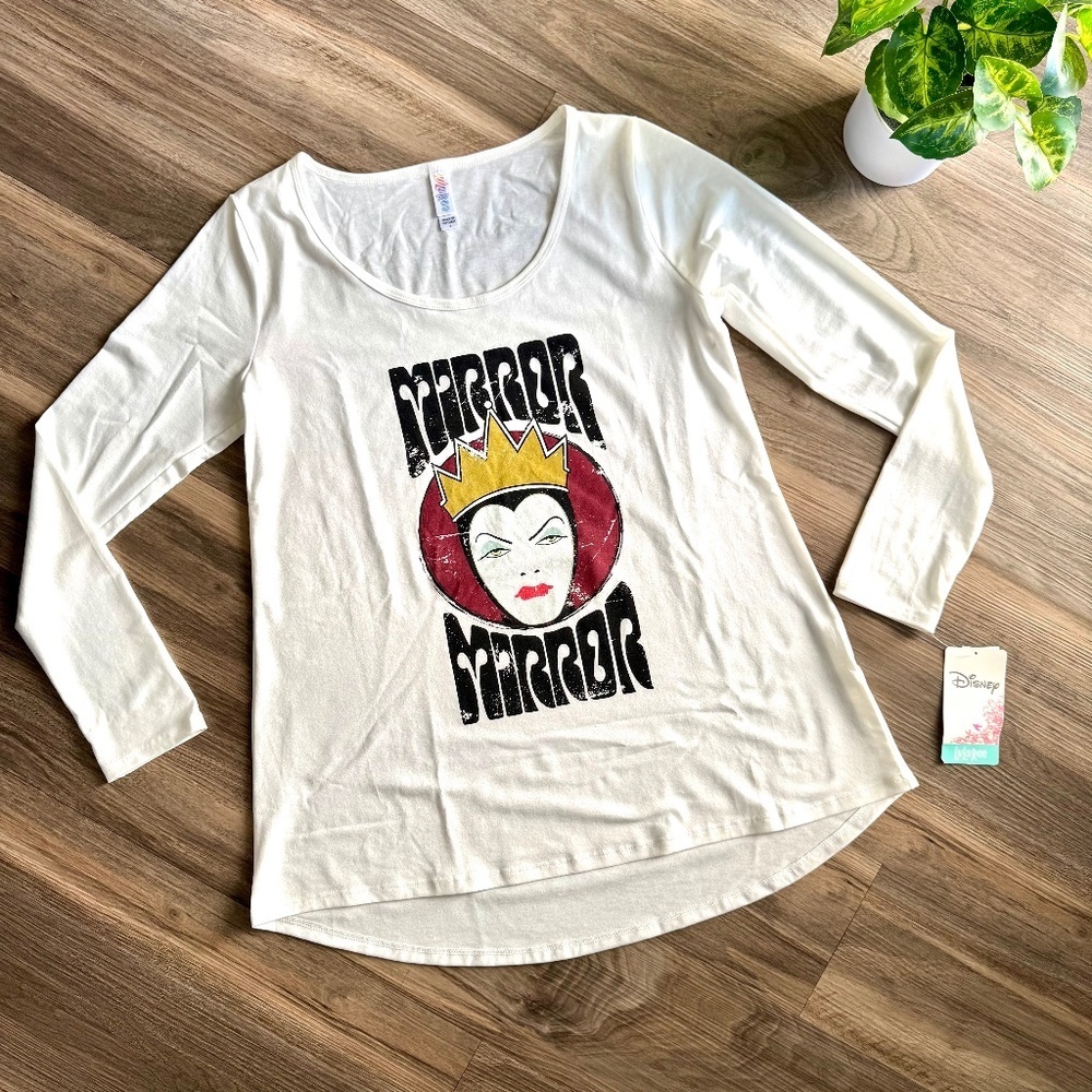 LuLaRoe Disney Snow‎ white Evil Queen "Mirror Mirror" Long Sleeve Tee Size S